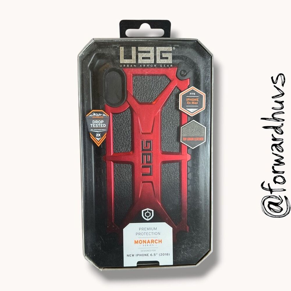 UAG Monarch Leather iPhone XS Max Case Red Black New